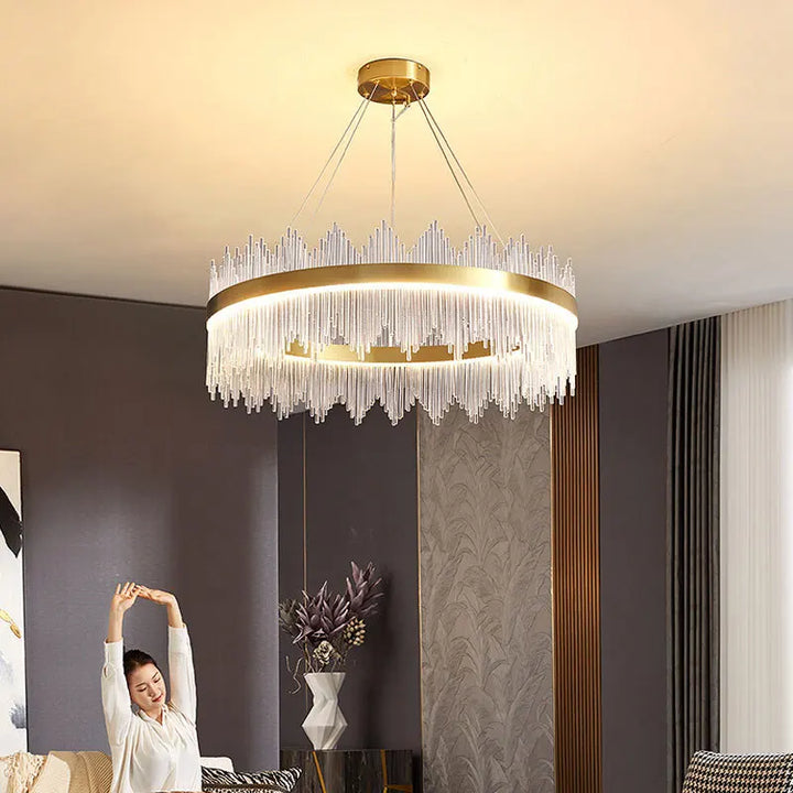 Modern Nordic Crystal Chandelier Luxury Pendant Light Home Decor For Living Room Bedroom LED Ceiling Lamps