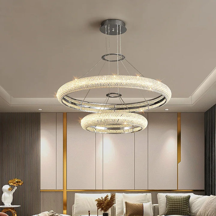 Modern Chrome Chandelier Crystal Pendant Light for Dining Room Living Room Decoration Bedroom Light Fixtuers