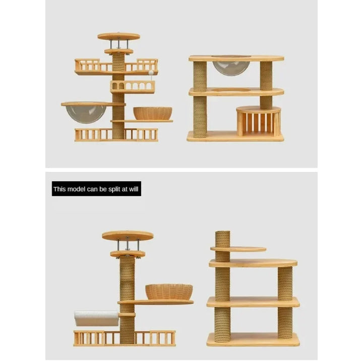 Large Multifunctional Sisal Post Multi-Story Cat Tree House Tower Cat Scratching Board Castle for Cats Pet Climbing Toy