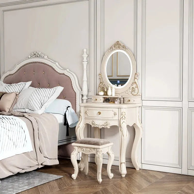 Nordic Makeup Dressing Table Girl Mirror European Luxury Dressing Table Minimalist Organizer Comoda Pra Quarto Library Furniture