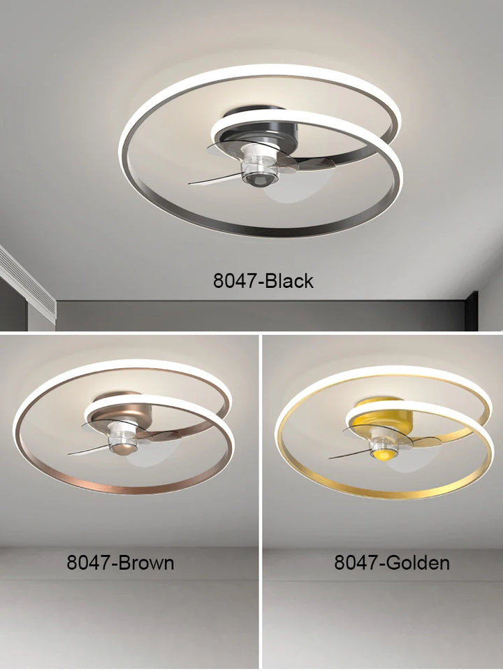 Nordic Living Room Ceiling Fan Light Minimalist White Ring Home Dining Room Bedroom Led Ceiling Fan Light