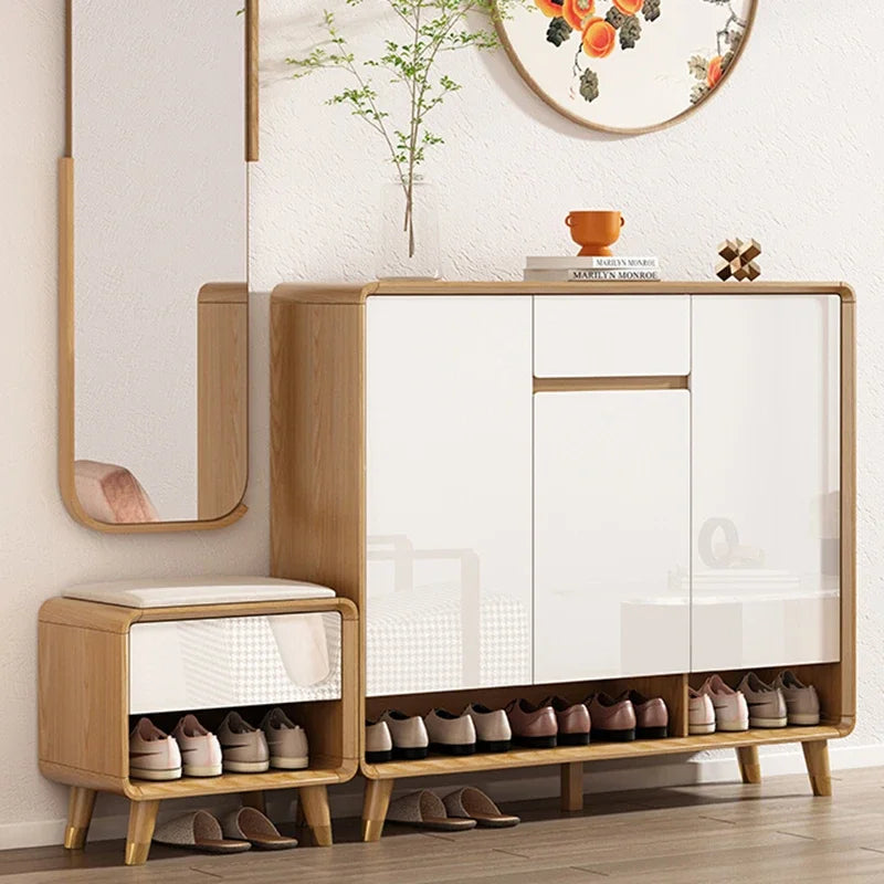 Wooden Shoe Rack Modern Hallway Cabinet Living Room Shoe Rack Small Side Slinky Zapateros Muebles Aesthetic Room Furniture