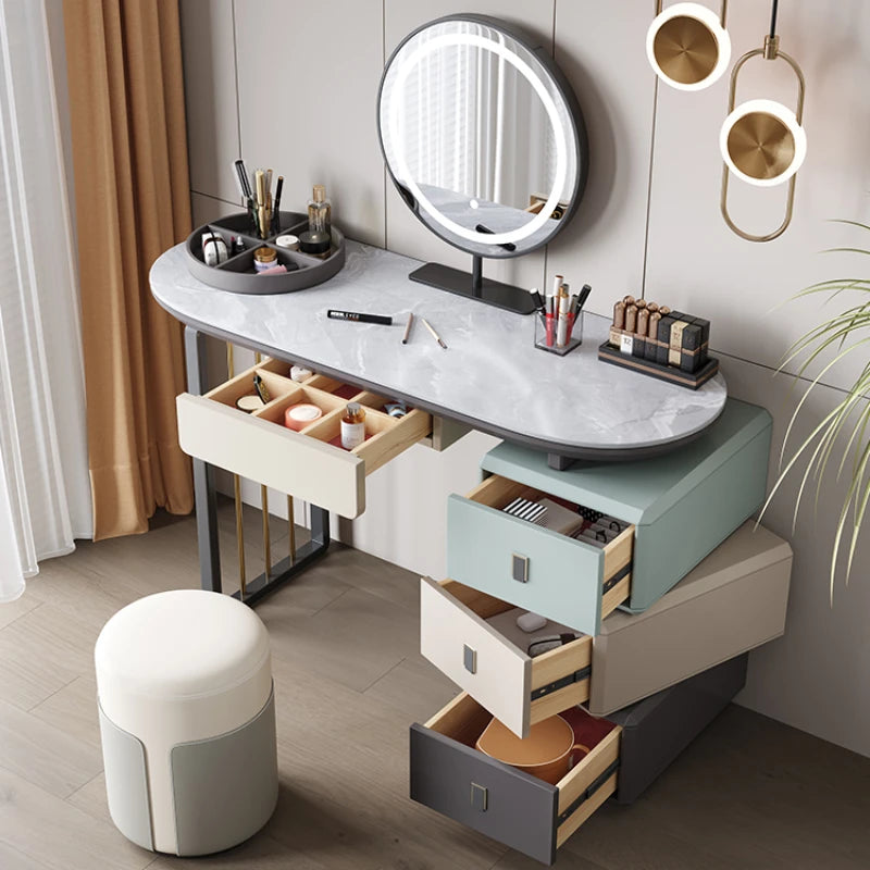 Mirror Mobile Dressers Cheap Cabine Women Storage Hotel Modern Makeup Table Smart Lighting Penteadeira Camarim Salon Furniture