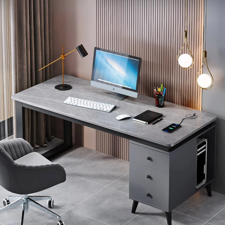 Slate Luxury Office Desks Modern Study Write Home Drawers Office Desks Simplicity Design Bureaux Meuble Work Furniture QF50OD