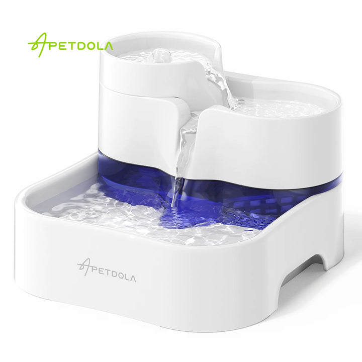 APETDOLA Cat Water Fountain 3L Cat Fountain with Wireless Pump & Human Grade Filtration Pet Water Dispenser for Dogs Cats FP50