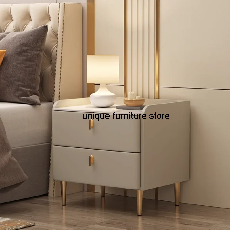 White Bedroom Night Table Nordic Minimalist Trendy Luxury Nightstands Plastic Drawer Articulos Para El Hogar Hotel Furniture