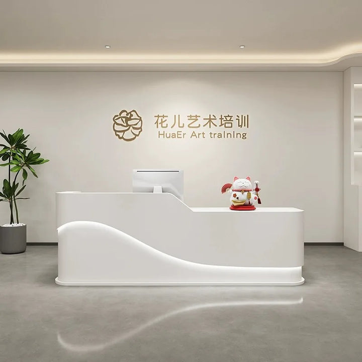 Minimalist Beauty Salon Cashier Clothing Store Hair Salon Front Company Reception Desk Mostrador Negocio Beauty Salon Furniture