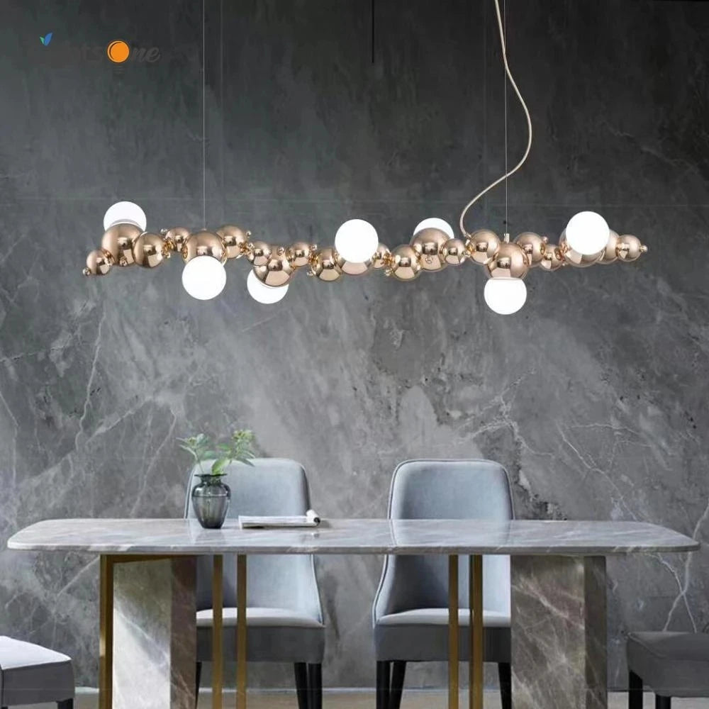 Nordic Led Chandelier Luxury New Art Light Restaurant Living Room Long Dining Table Bar Pendant Lamp Deco Ceiling Lustre Fixture