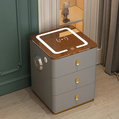Library Modern Nightstand Aesthetics Minimalist Smart Nightstand Drawer Luxury Wireless Charging Comodino Bedroom Furniture ZLXP