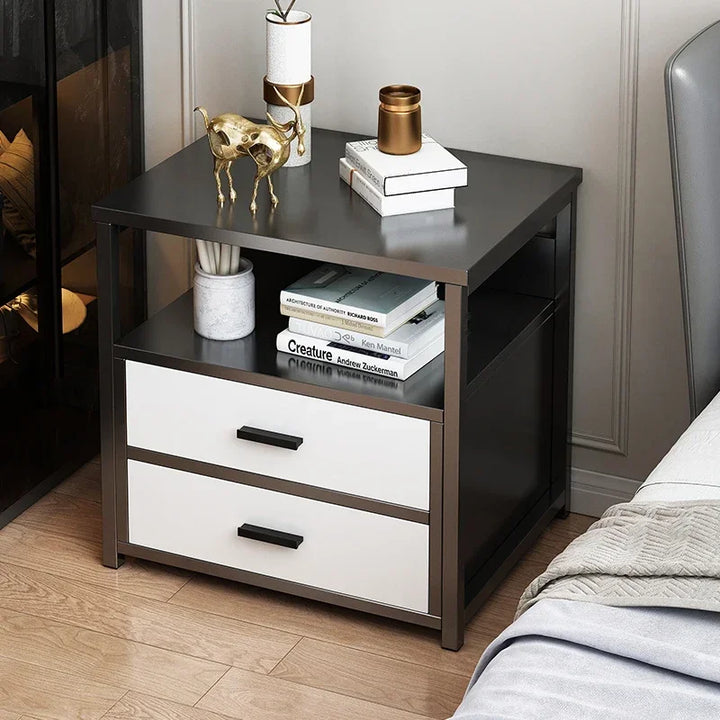 Organzizer Nordic Nightstand White Luxury Ornaments Floor Bedside Table Library Aesthetic Mesita De Noche Dormitorio Furniture