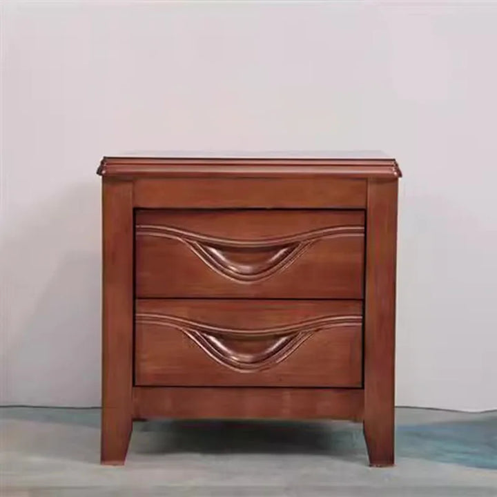 Trendy Wood Storage Bedside Table with Drawers