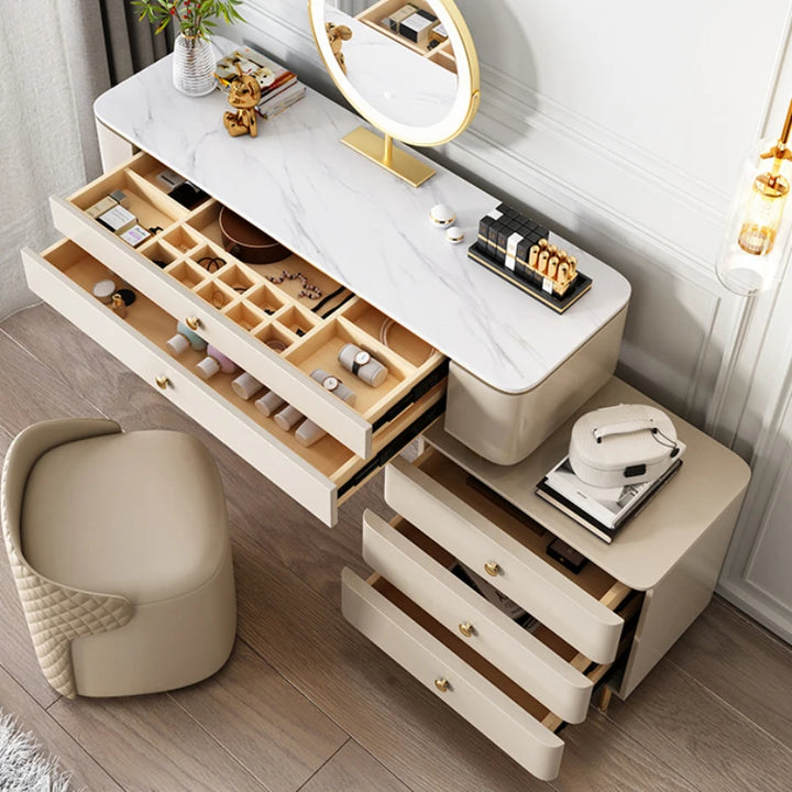 Modern With Mirror Dressing Table Nordic Luxury Makeup Desk Dressers Cabinet Women Tocador Comoda Pra Quarto Bedroom Furniture