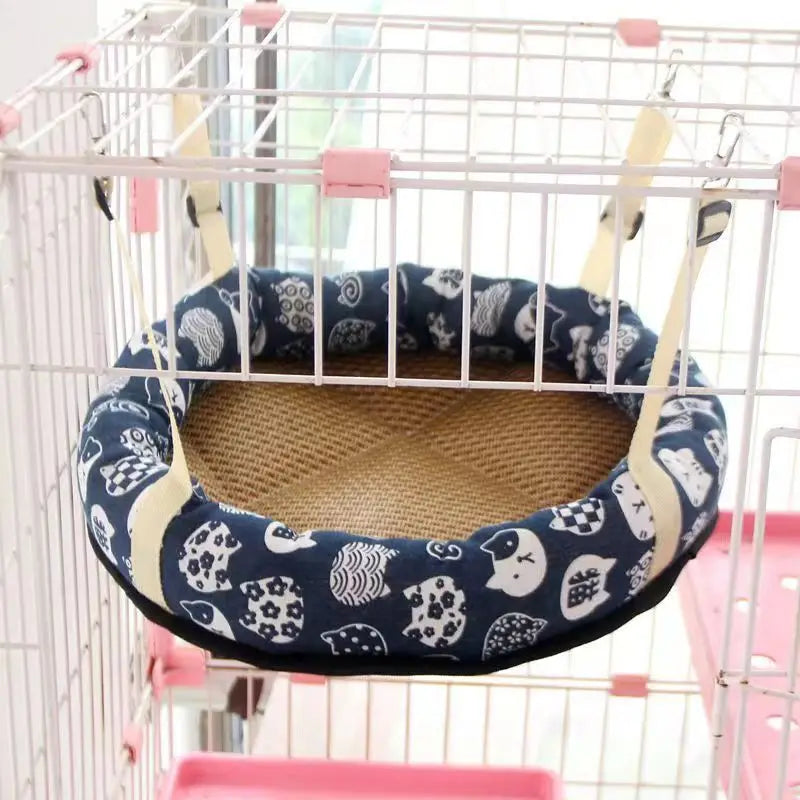 Summer Cat Bed Round Lightweight Breathable Cooling Cat Mat Hammock Pet Rattan Kitten Small Dogs Sleeping Nest