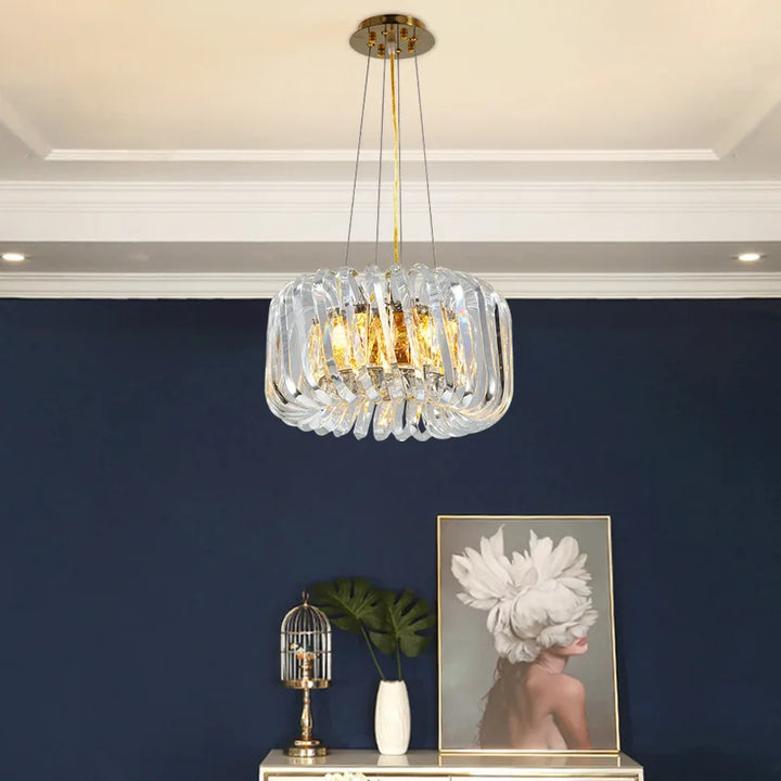 Modern Large Crystal Led Chandelier Hotel Pendant Hanging Light Fixtures For Living Room Bedroom Ceiling Lighting