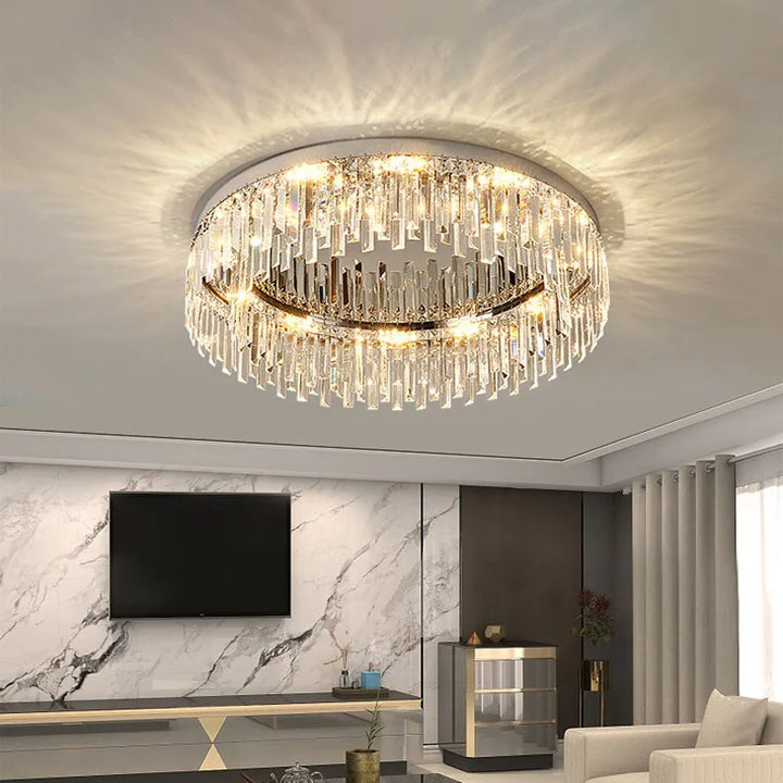 Modern Ceiling Lamp Luxury Home Decoration Bedroom Dining Living Room Crystal Pendant Lighs Ring Light Led Glossy Chandelier