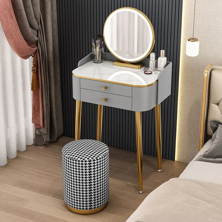 Light Luxury Nordic Makeup Table Girls Small Apartment White High-end Cute Vanity Table American Modern Coiffeuse Home Furniture