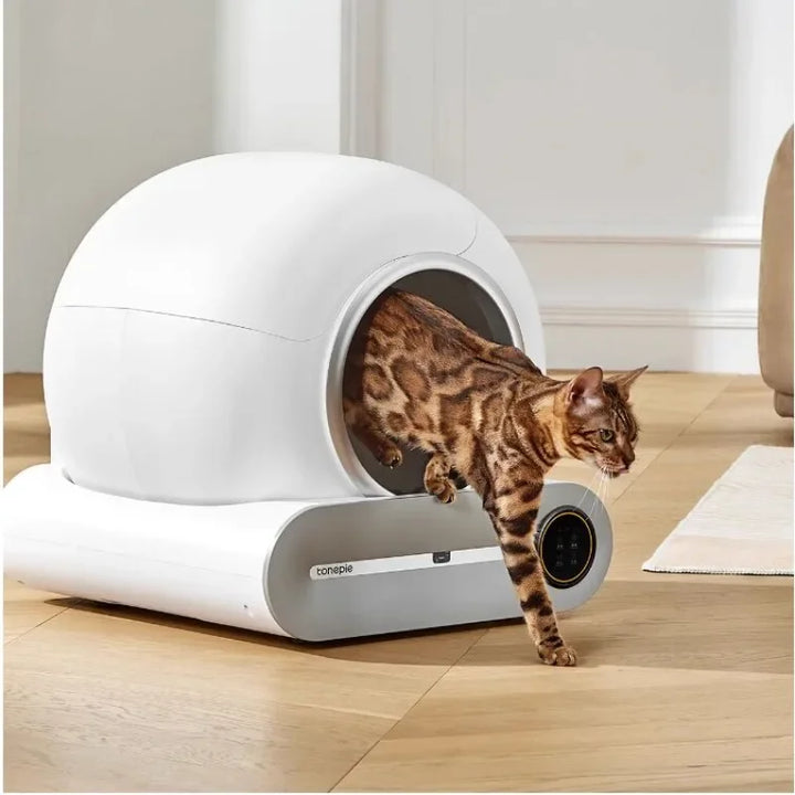 Automatic Cat Litter Box Self Cleaning Sandbox Cat Toilet  App Control 65L Large Pet Items Areneros Para Gato English Version WC