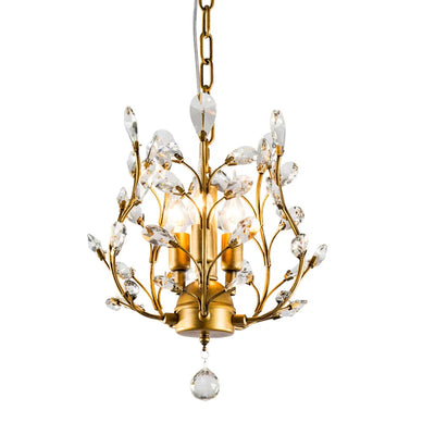 Vintage Industrial Style Candle Crystal Chandeliers Home Pendant Hanging Lighting Living Dining Room Loft Foyer Ceiling Lamps