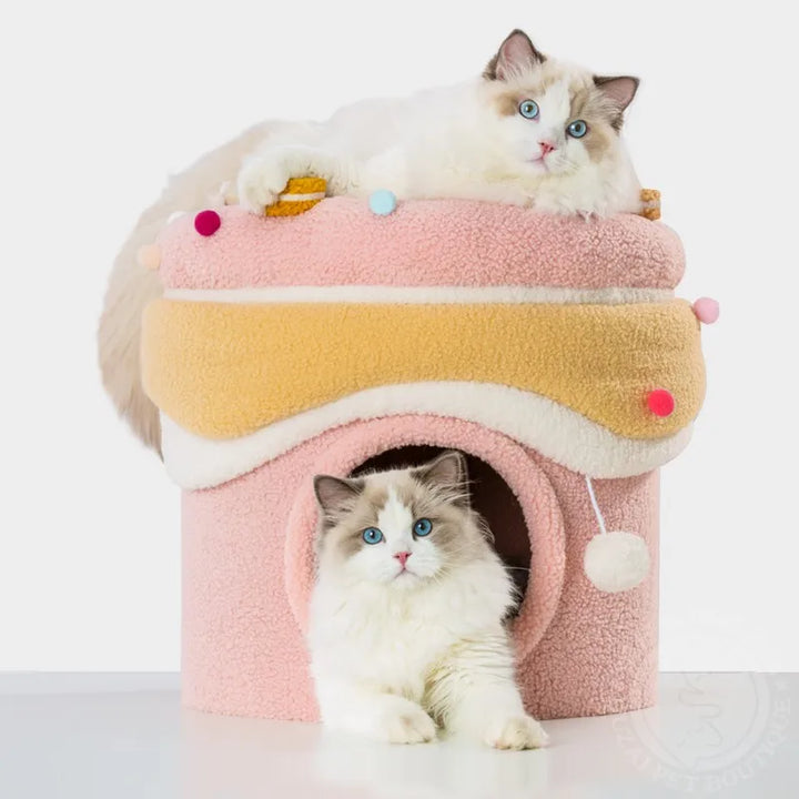 Plush Cupcake Cat Nest Pet Bed Suitable for All Seasons Cake Cat Nest Cat House Pet Supplies Household Pet Supplies