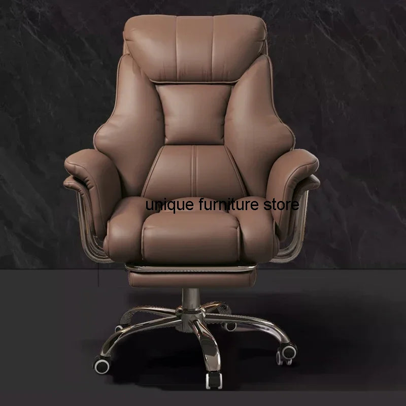 Leather Computer Chair Chaise Gaming Recliner Bedroom Executive Chair Office Reading Footrest Silla De Oficina Desk Furniture