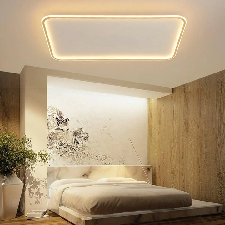 Nordic Minimalism Modern Dimmable LED Strips Ceiling Light Chandelier Lamp Flush Mount W/ Remote Control Pendent Light Lamp