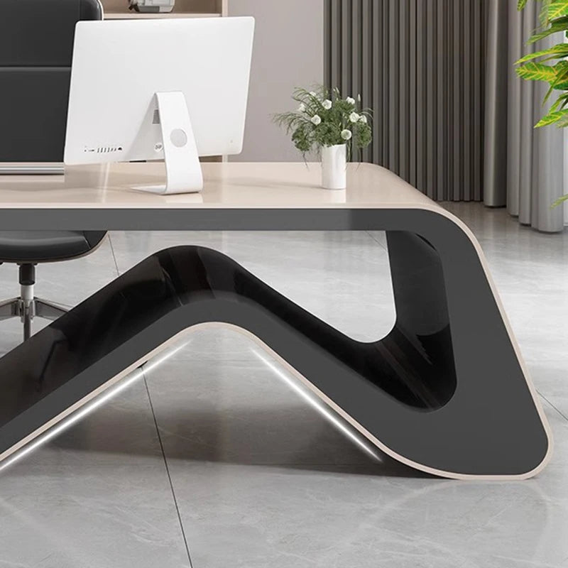 Mesa Office Desk Desktops Writing Conference Shaped Standing Desk Workbench Writing Luxury Table Ordinateur Home Furniture