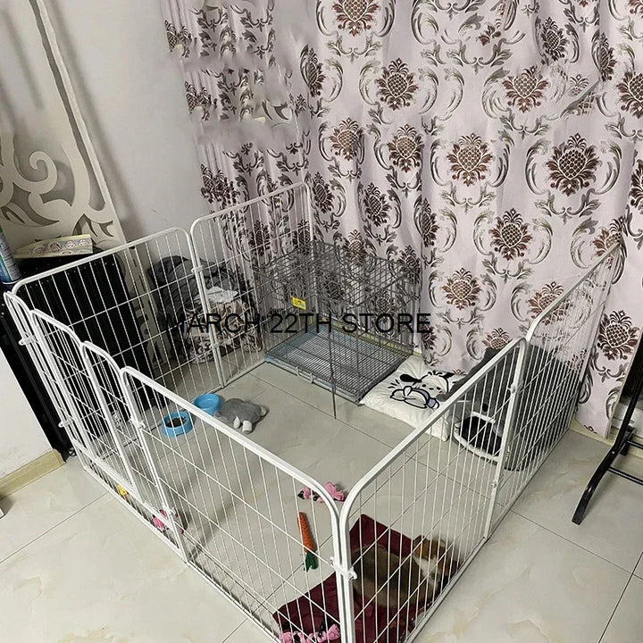 Modern Wrought Iron Dog Fences Pet Fence with Dog Door Home Indoor Cat Cages Large Dog Enclosure Safety Fence Dog Supplies