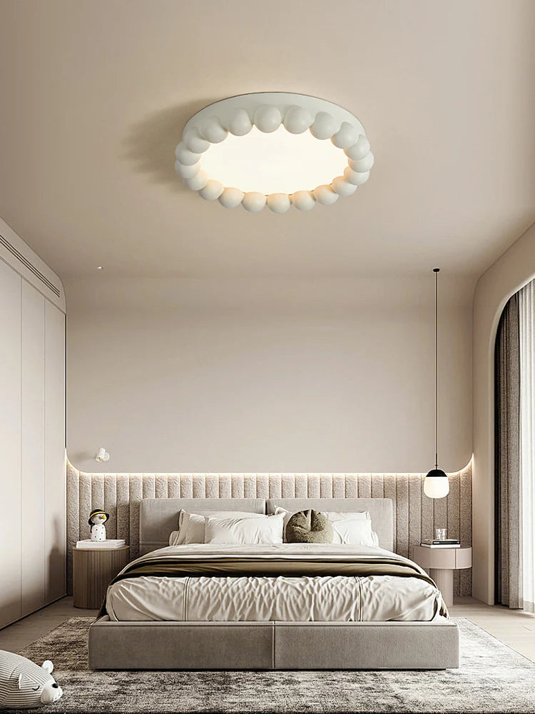 2023 New French Ceam Wabi Sabi Bedroom Nordic Marshmallow Original Designer Restaurant Room Japanese Popular Ceiling Lamp