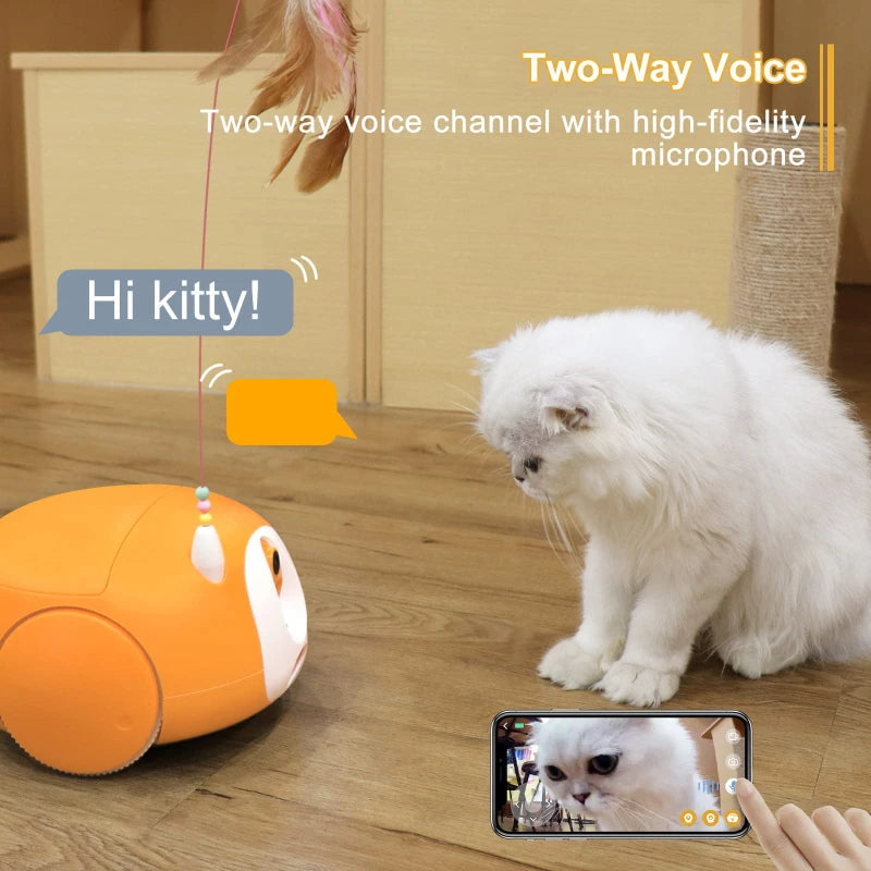 Pet Camera Robot Interactive Electric Cat Soft Plush Automatic Tease Toy Can Remotely Track Pets To Deliver Snacks