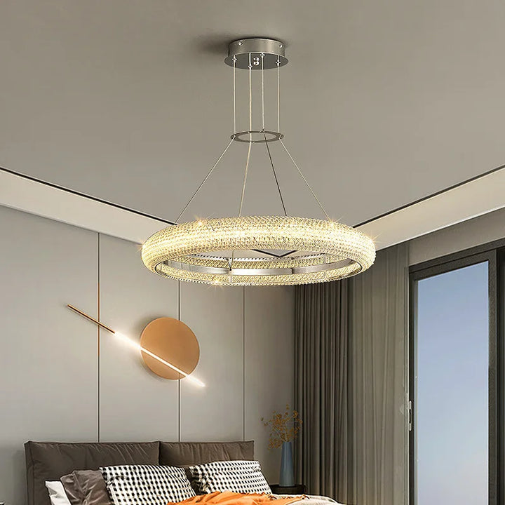 Modern Chrome Chandelier Crystal Pendant Light for Dining Room Living Room Decoration Bedroom Light Fixtuers