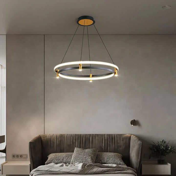 Nordic Ring LED Ceiling Chandelier for Dining Living Room Center Table Kitchen Island Pendant Lights Home Decor Lusters Fixture