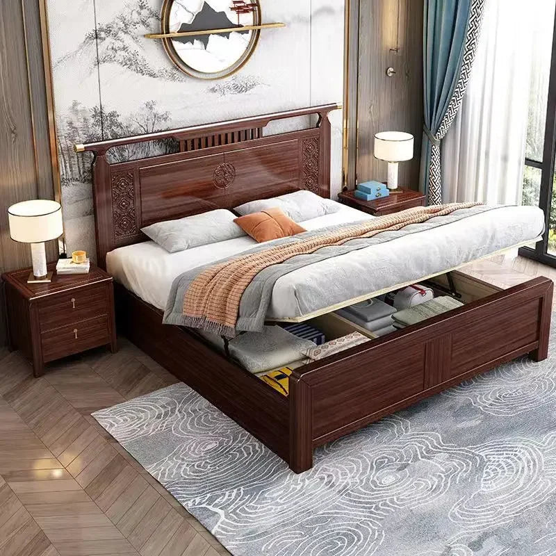 Hotel Travel Double Bed Multifunctional Beauty Floor Dresser Library Wood Children Beds Office Sommiers Waterproof Furniture