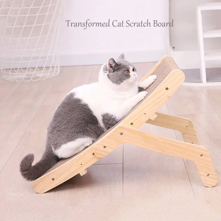 Wood Anti-Scratch Scratch Pad for Pets 3 in 1 Pad Scratch Board Bed Grinding Claw Training Supplies Accessories