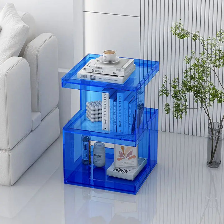 Acrylic Sofa Edge Table Modern Living Room Coffee Table Creative Transparent Bedroom Bedside Table Small Unit Furniture