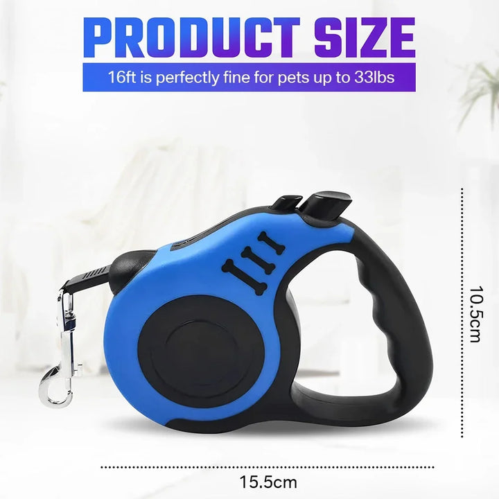 Retractable Dog Leash Automatic Telescopic Tractor Dog Tape Pet Tape 5M Harnesses with Non-Slip Handle for Small Medium Size Dog