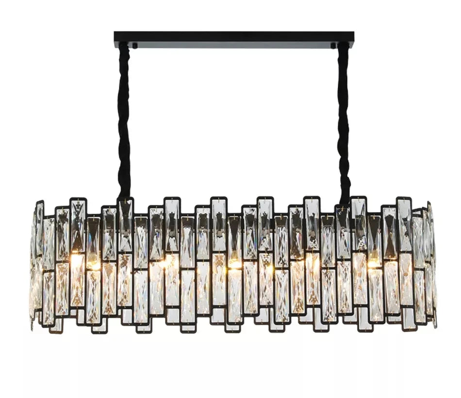 Modern Crystal Chandelier for Living Room Black Chandelier Light Fixtures Restaurant Light Round Hanging Lamp Dining Room