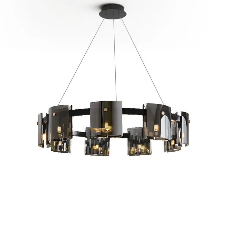 Modern Amber Smoky Glass Chandeliers Lighting  Luxury Ceiling Hanging Pendant Lamp Dining Living Bedroom Light Fixtures