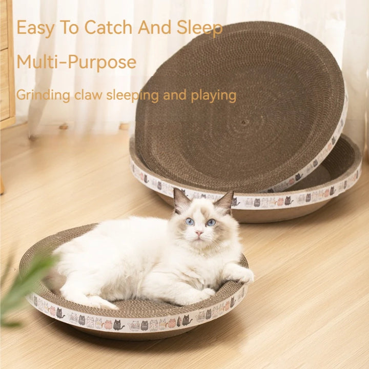 Cat Pet Supplies Accessories Scratch Pad Corrugated Scratcher Board Round Oval Wear-Resistant Grinding Claw Toy for Cat Bed Nest