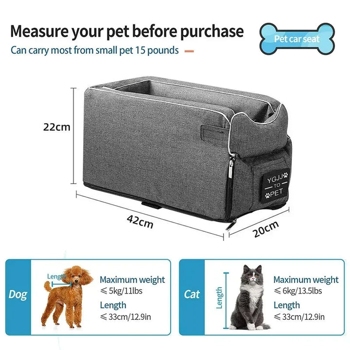 Portable Cat Dog Bed Travel Central Control Car Safety Pet Seat Transport Dog Carrier Protector For Small Dog Chihuahua Teddy 10d