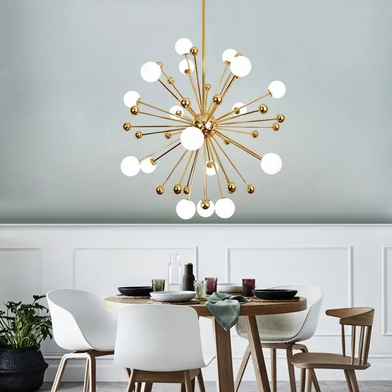 Creatvie Dandelion Hanging Lamp for Ceiling Magic Bean Pendant Lights Glass Living Room Chandeliers Loft Home Decorations Lustre