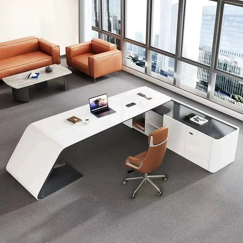 Luxury Ergonomic Office Desks Shelves Corner Floor Reception Computer Desks Storage Writing Escritorios De Oficina Furniture