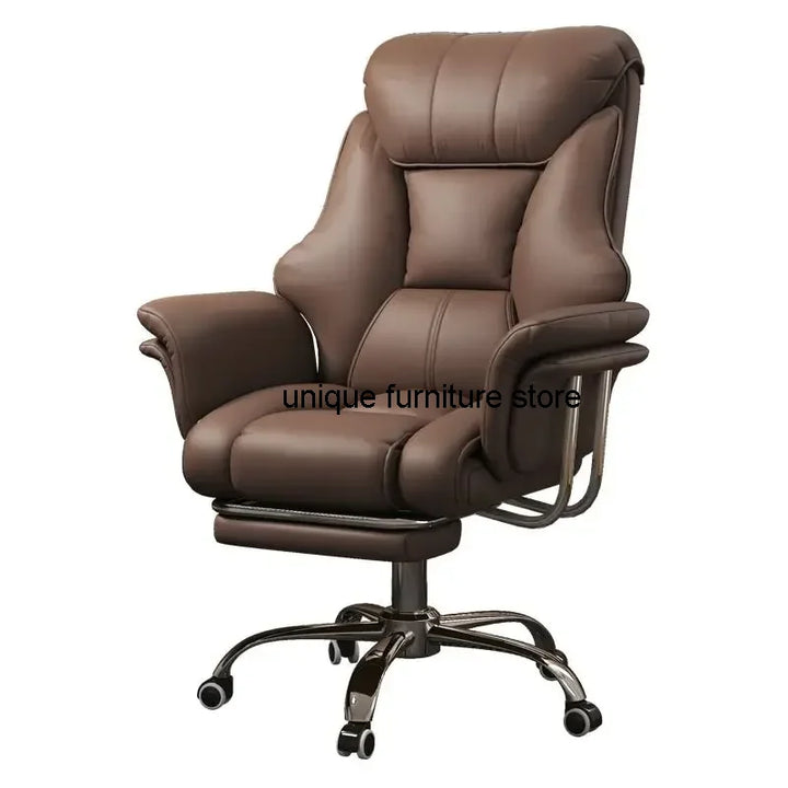 Leather Computer Chair Chaise Gaming Recliner Bedroom Executive Chair Office Reading Footrest Silla De Oficina Desk Furniture