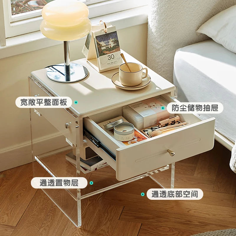 Auxiliary Living Room Bedside Tables File Narrow Dresser Coffee Bedside Tables Storage Mobile Mesa De Noche Furniture for Rooms