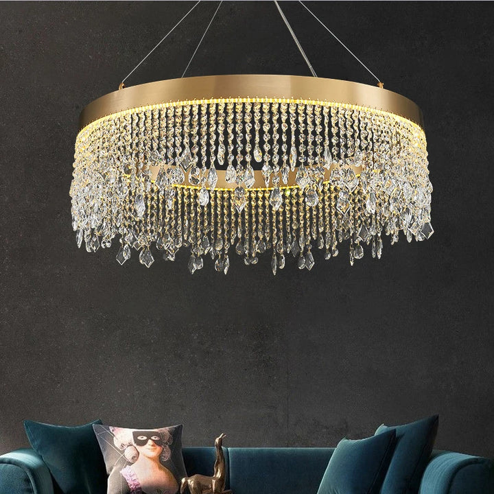 Modern Luxury Crystal Chandeliers Lights Pendant Hanging Lighting Fixture For Living Dining Room Kitchen Hotel Decoration Lamp