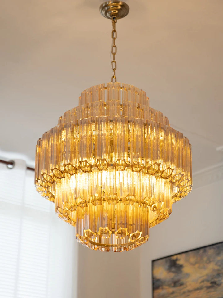 Luxury Big Crystal Ceiling Pendant Lights 2024 Home Appliance Amber Glass Lighting Fixtures for Island Tabletop Living Room