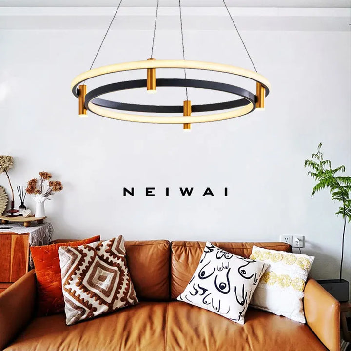 Nordic Ring LED Ceiling Chandelier for Dining Living Room Center Table Kitchen Island Pendant Lights Home Decor Lusters Fixture