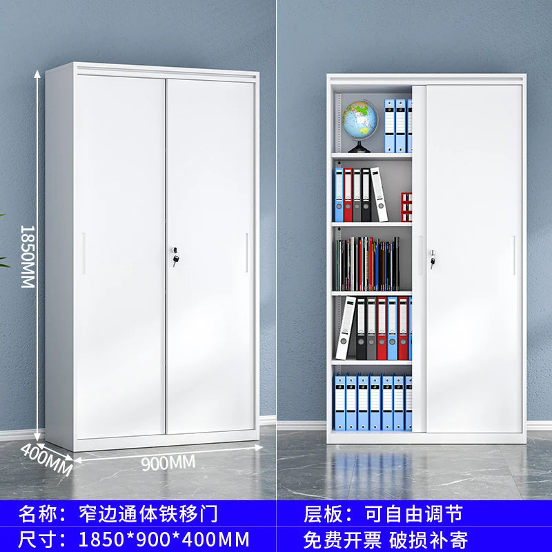 White Iron Sheet Filing Cabinet Office Data Cabinet Archive Storage Lock Voucher Glass Low Black Archivadorfurniture Home