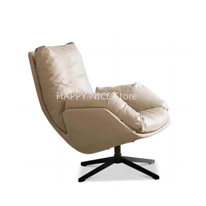 Lounge Swivel Living Room Chairs Luxury Lazy Relax Leather Nordic Salon Chair Floor Office Comfy Fauteuil Outdoor Furniture