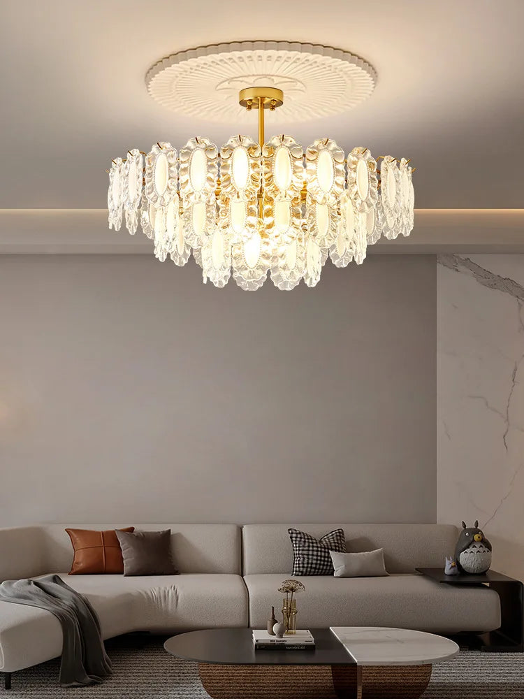 Modern LED Chandeliers Nordic Semi Flush Mount Ceiling Lamps Luxurious luster Ceiling Chandelier For Home Decor Lighting Fixture