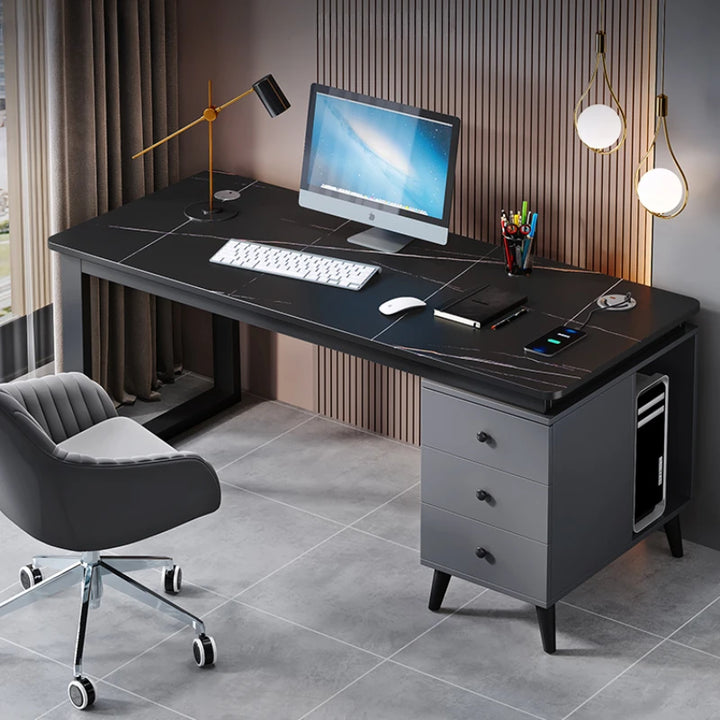 Slate Luxury Office Desks Modern Study Write Home Drawers Office Desks Simplicity Design Bureaux Meuble Work Furniture QF50OD